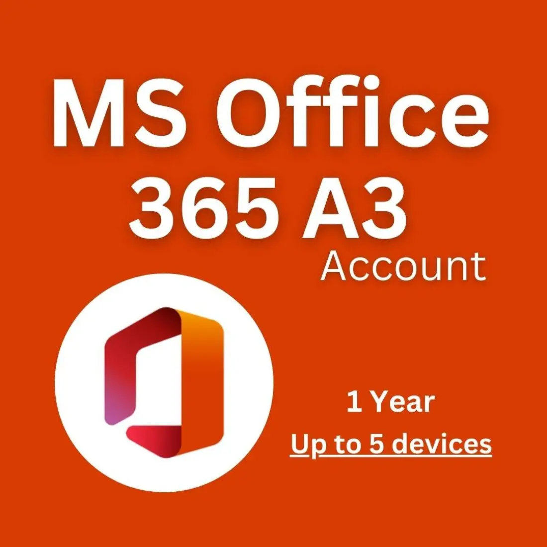 Microsoft Office 365 A3 Account Valid for 5 Devices 1 Year Slide 1
